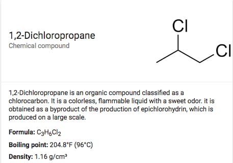 Dichloropropane molecules