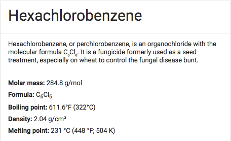 Hexachlorobenzene molecule